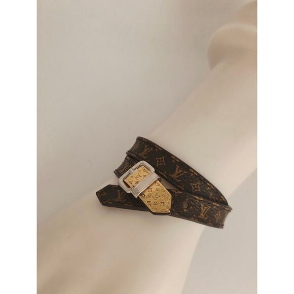 Louis Vuitton Brown 'Fasten Your LV' Monogram Wrap Bracelet - Picture 14 of 16